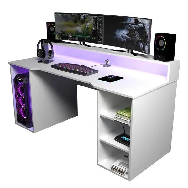 Компьютерный стол Mebellini Маршал Classic 1200х710/860х600 мм Белый (арт.SKEP1000-008)