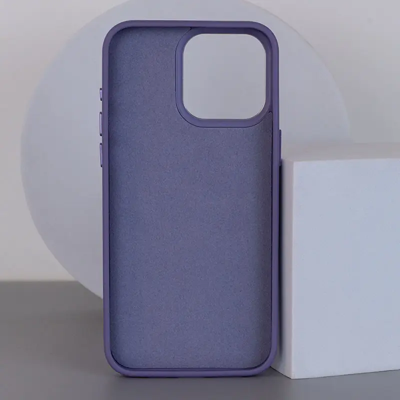 Шкіряний чохол Bonbon Leather Metal Style with MagSafe для Apple iPhone 15 Pro Max (6.7") Сірий | Lavender - фото 2