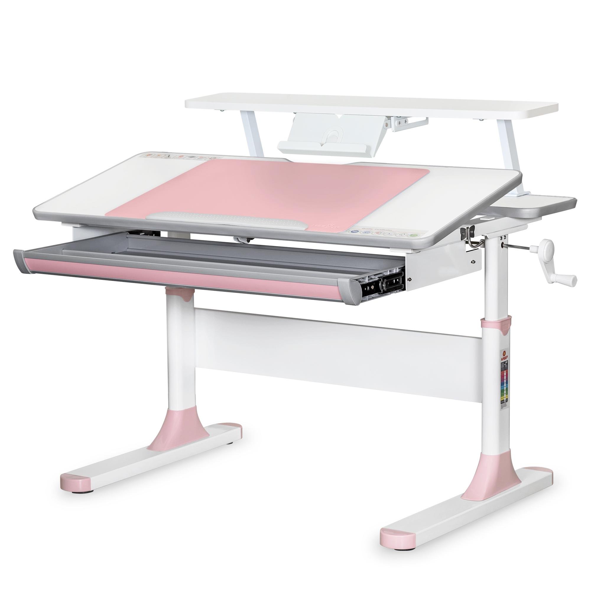 Парта-трансформер школьная Mealux Edmonton Multicolor детская с полкой S50 Розовый (8720703)