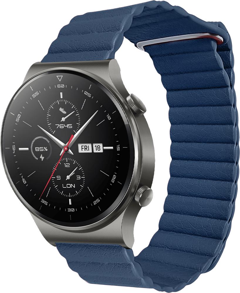 Ремінець шкіряний Genis для Huawei Watch GT 2 Pro Blue (26534-28)