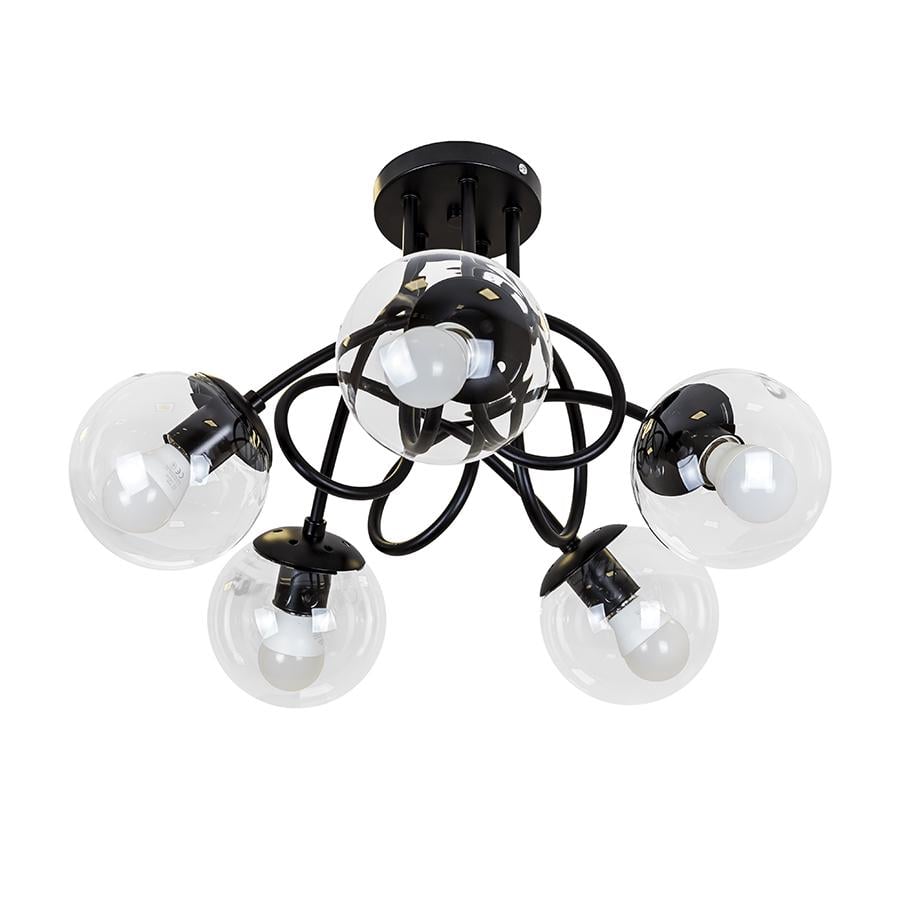 Люстра потолочная молекула Levistella 7529910-5 BK+CL Черный/Прозрачный
