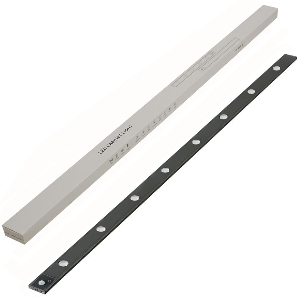 Светодиодный светильник Глаз кота с датчиком движения 120-4B и освещенности аккумулятором пультом ДУ в алюминиевом корпусе 120 см 4W Black