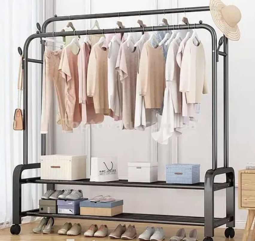 Вішалка для одягу та взуття подвійна 110x57x150 см (Multipurpose Hanger) - фото 2