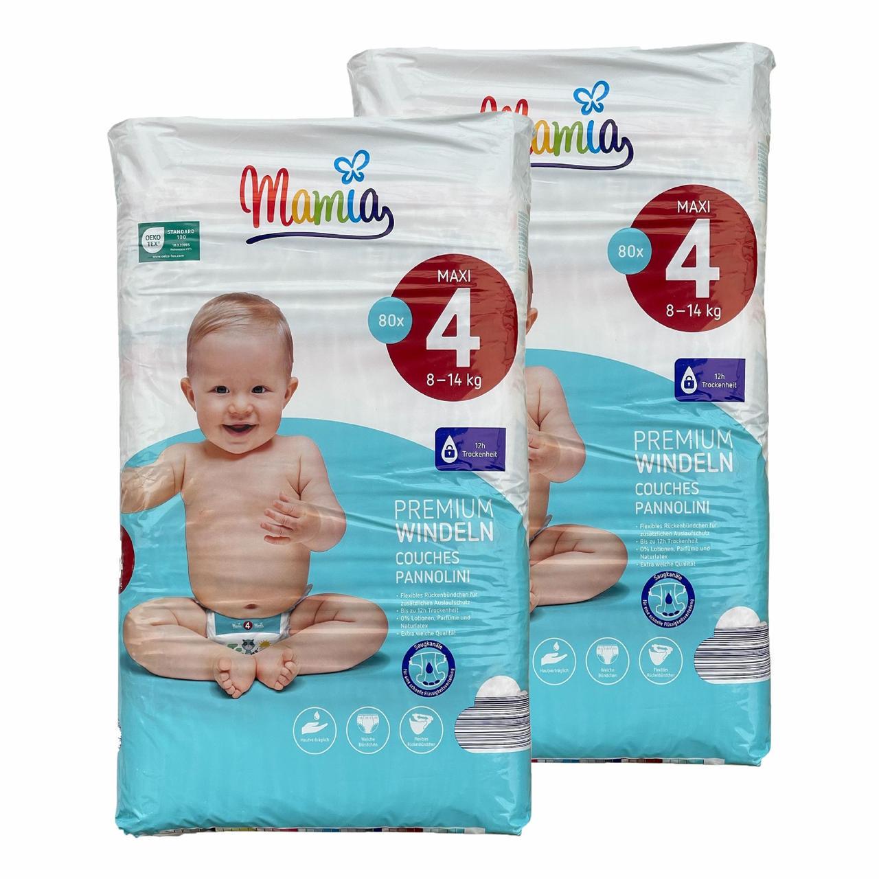 Підгузки дитячі Mamia Premium 4 8-14 кг 160 шт. (2446258706)