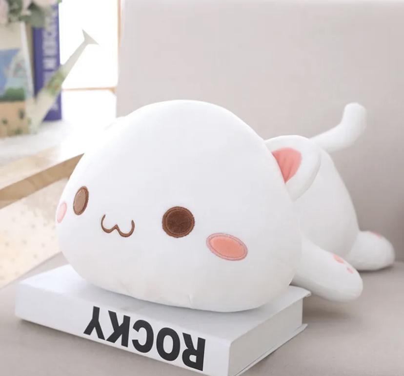 Мягкая игрушка-подушка антистресс Kawaii Кот 60 см Белый (f14fca9c)