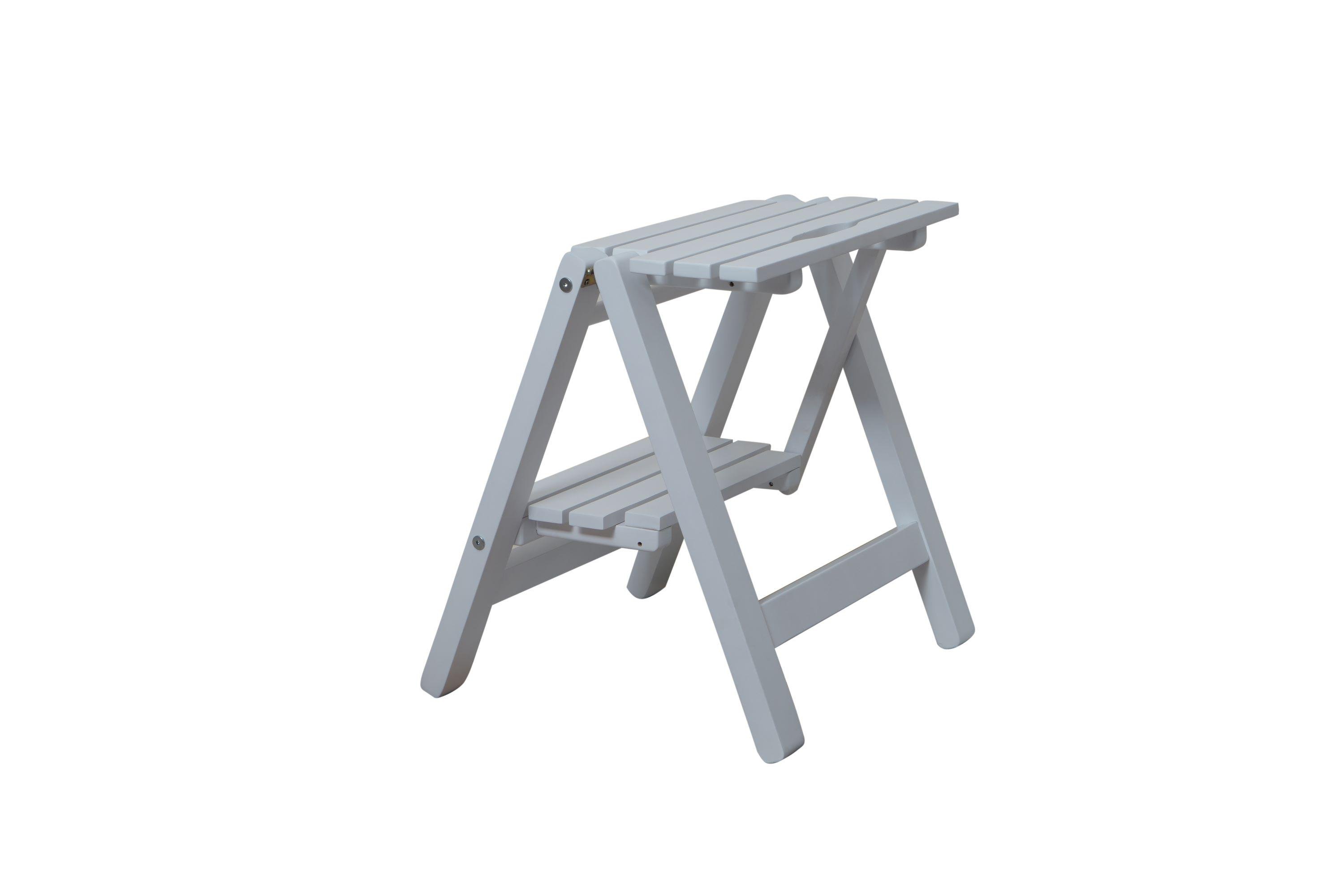 Табурет-драбина Євродім 2в1 із натурального дерева Білий - фото 4 Табурет-драбина Євродім 2в1 із натурального дерева Білий - фото 4