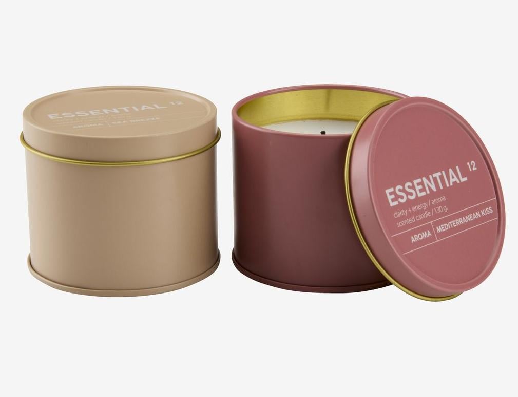 Свеча парафиновая с крышкой 6х8 см 2 шт. Кремовый/Розовый