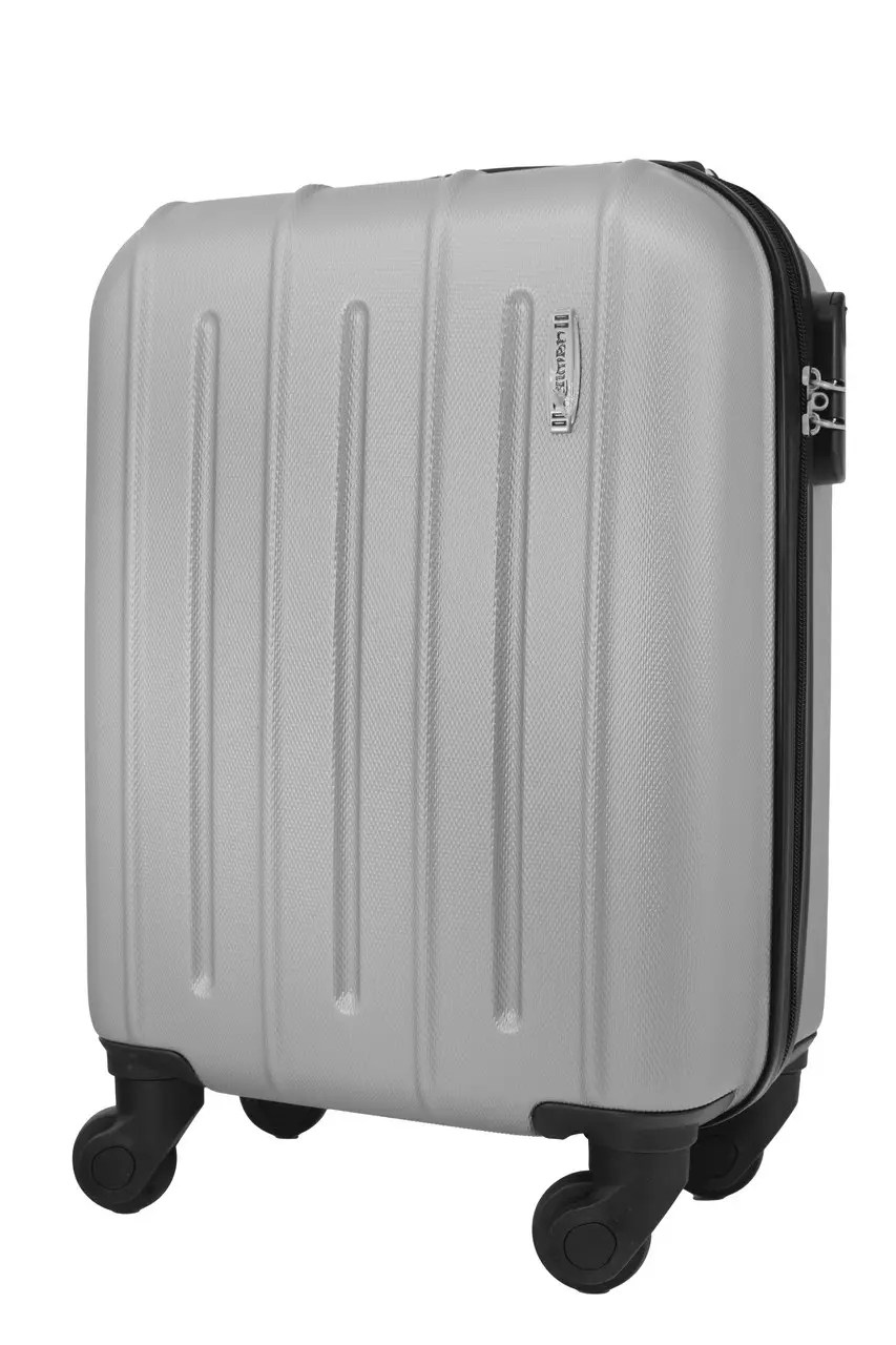 Валіза пластикова KAIMAN 13021 ручна поклажа 40x30x20 см Срібний - фото 1 Валіза пластикова KAIMAN 13021 ручна поклажа 40x30x20 см Срібний - фото 1