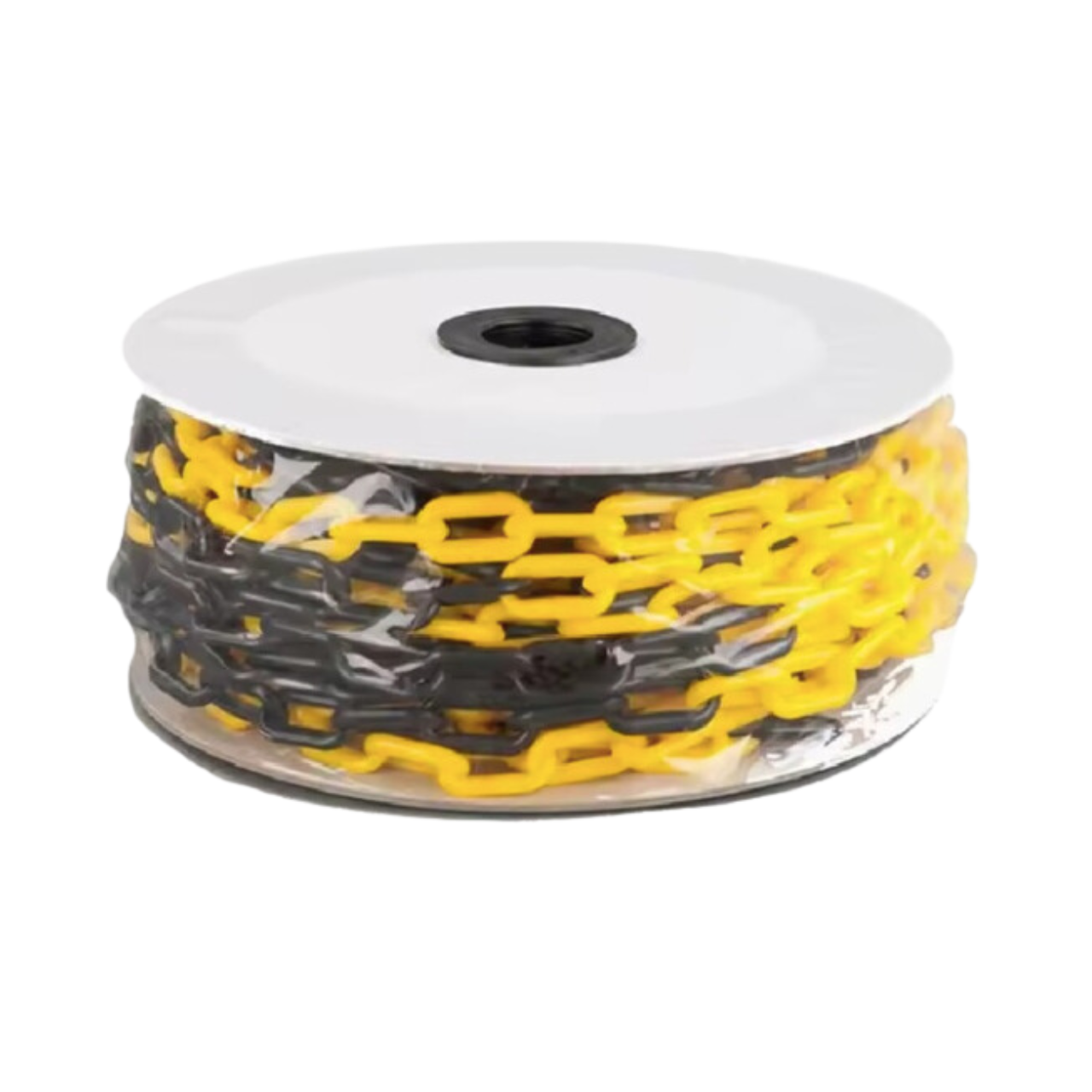 Ланцюг декоративний пластиковий 6 мм 25 м Жовто-чорний (Б408) Ланцюг декоративний пластиковий 6 мм 25 м Жовто-чорний (Б408)