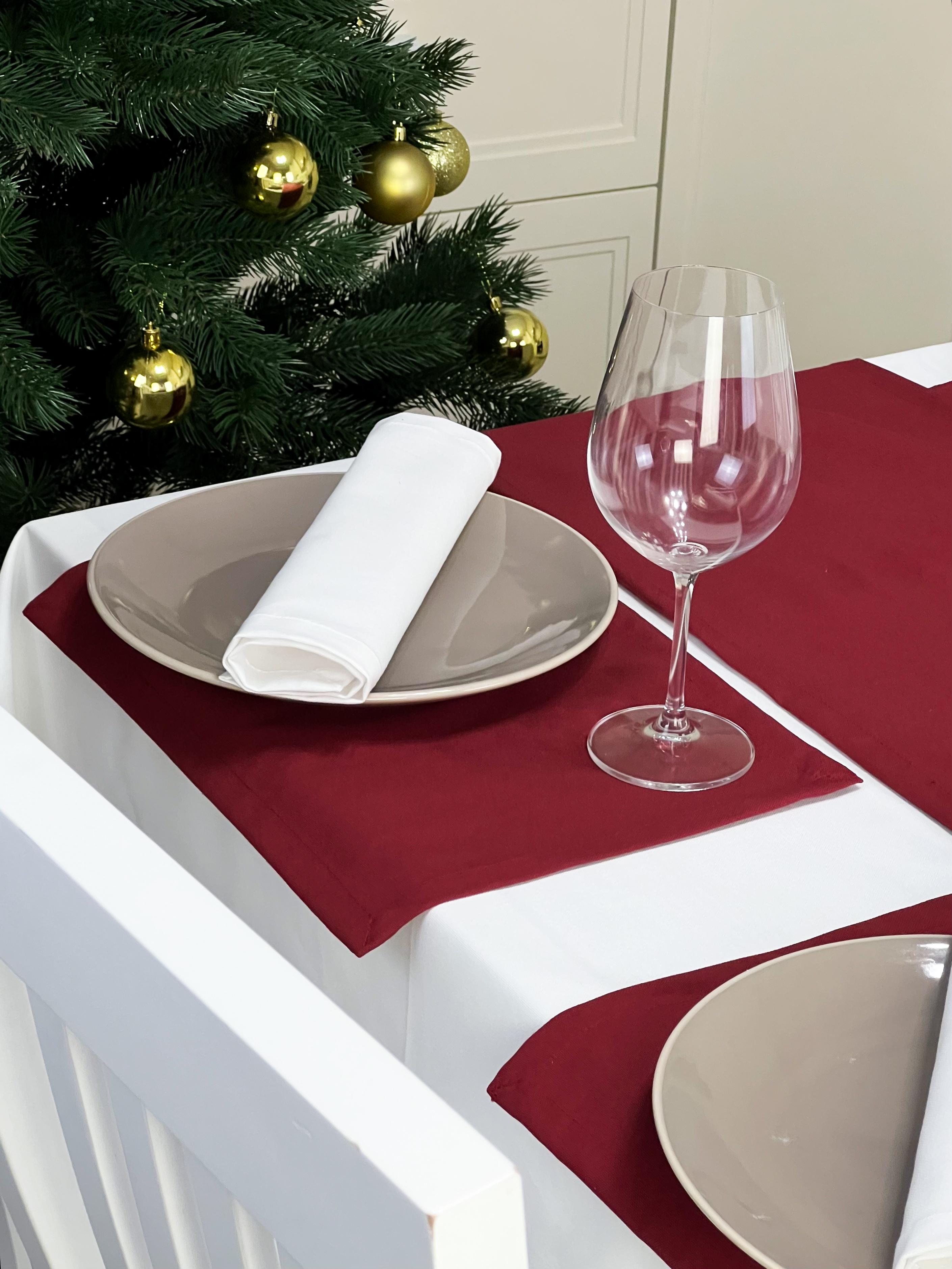 Комплект салфеток ефлоновых новогодних 30х40 см 4 шт. Бордовый (811-95-1) Комплект салфеток ефлоновых новогодних 30х40 см 4 шт. Бордовый (811-95-1)