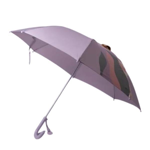 Парасолька дитяча тростина механічна з 3D-вушками 89 см Фіолетовий (HP-23-12V)