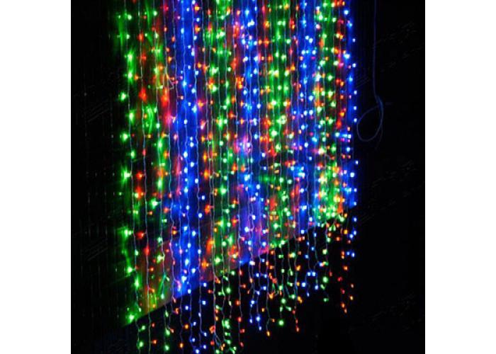 Гирлянда 480 LED наружный водопад RGB 4,0x2,0 прозрачный провод (47656) - фото 4