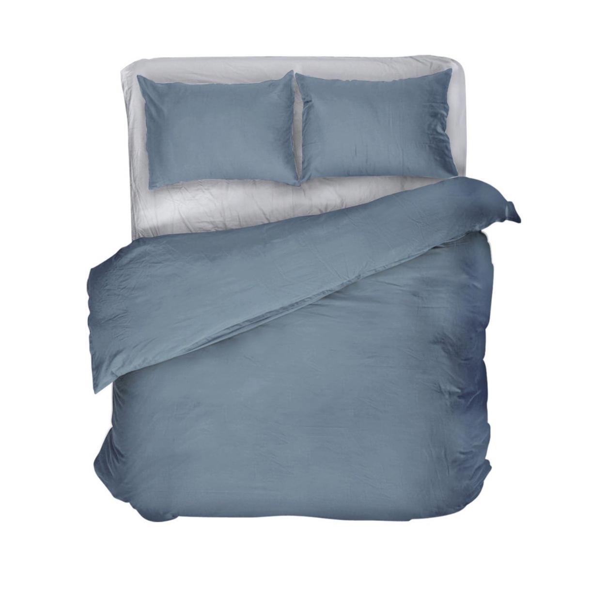 Постільна білизна Lelit полікотон сімейний Сірий з синім (P-0124)