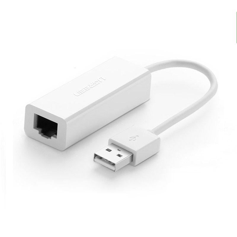 Адаптер сетевой UGREEN CR110 USB 2.0 10 100 Network RJ-45 Ethernet Card Adapter 10 см White