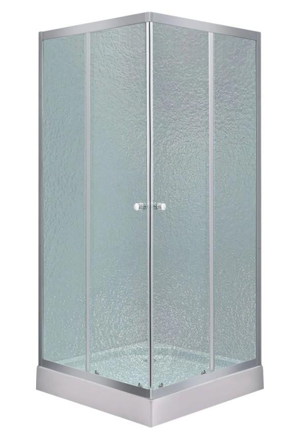 Душова кабіна квадратна Lidz Wawel SC80x80.SAT.LOW.FR скло Frost 4 мм з душовим піддоном Kapielka ST 80x80x14 см (64616)