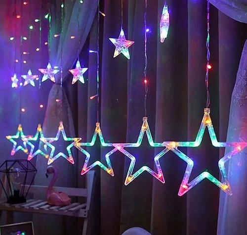 Гирлянда штора Star Curtain 7753 Звезды Multi