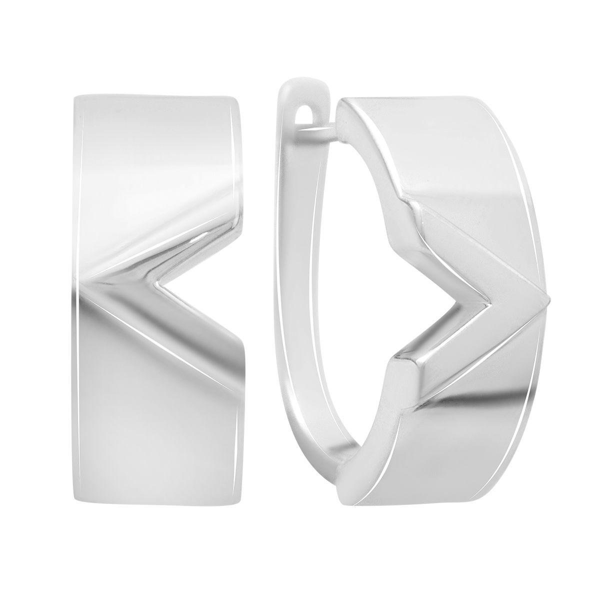 Сережки срібні з геометричним дизайном
