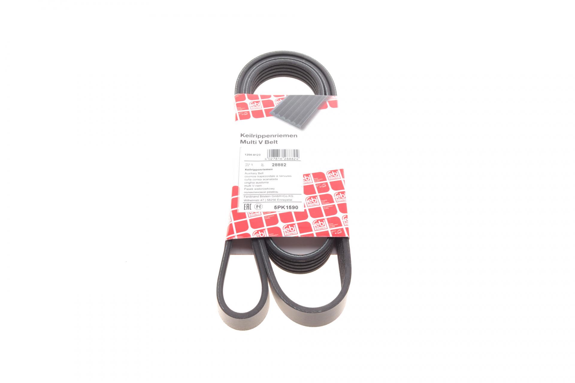 Ремень генератора FEBI BILSTEIN Audi A4/A6/VW Passat 1.9 TDI 95-01 5PK1590- 28882