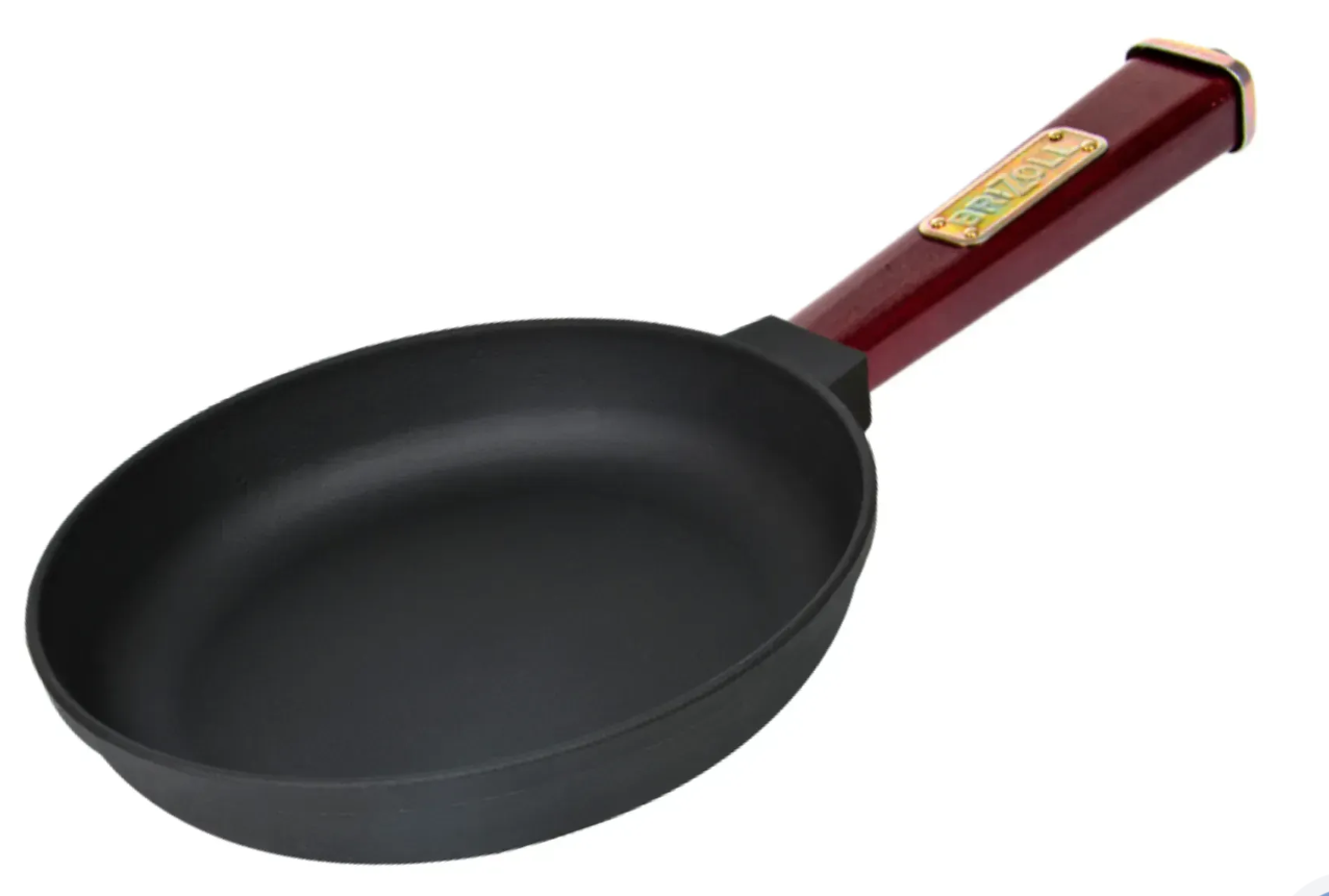 Сковорода чугунная Brizoll Optima Bordo классическая удобная 240х40 мм Бордовый (O2440-P2)