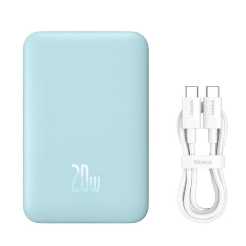 Повербанк BASEUS Magnetic Mini Air 2в1 QC3.0+PD3.0 с беспроводной зарядкой 10000 mAh 20W/15W Синий (P10059001313-00)