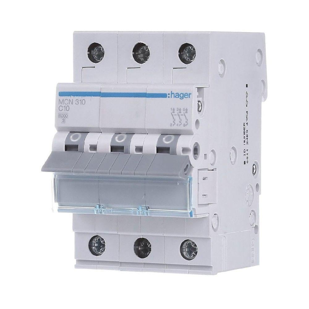 Автоматический выключатель Hager MCN310 С 3p 10А (28680092)