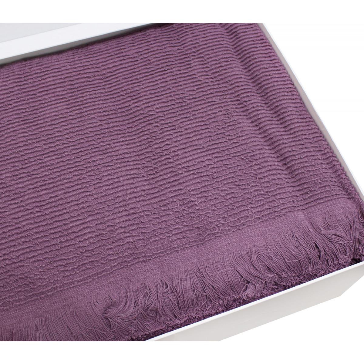 Простынь махровая Tivolyo Home Natural Slim murdum 220x240 см (2000022280176) - фото 5