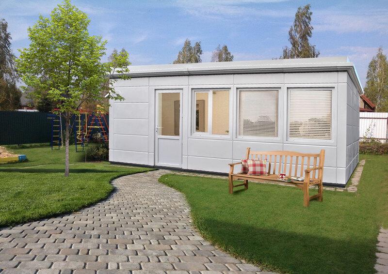 Модульний будинок ЄВРО КАБІНА 397х637 см Білий (13331685) Модульний будинок ЄВРО КАБІНА 397х637 см Білий (13331685)