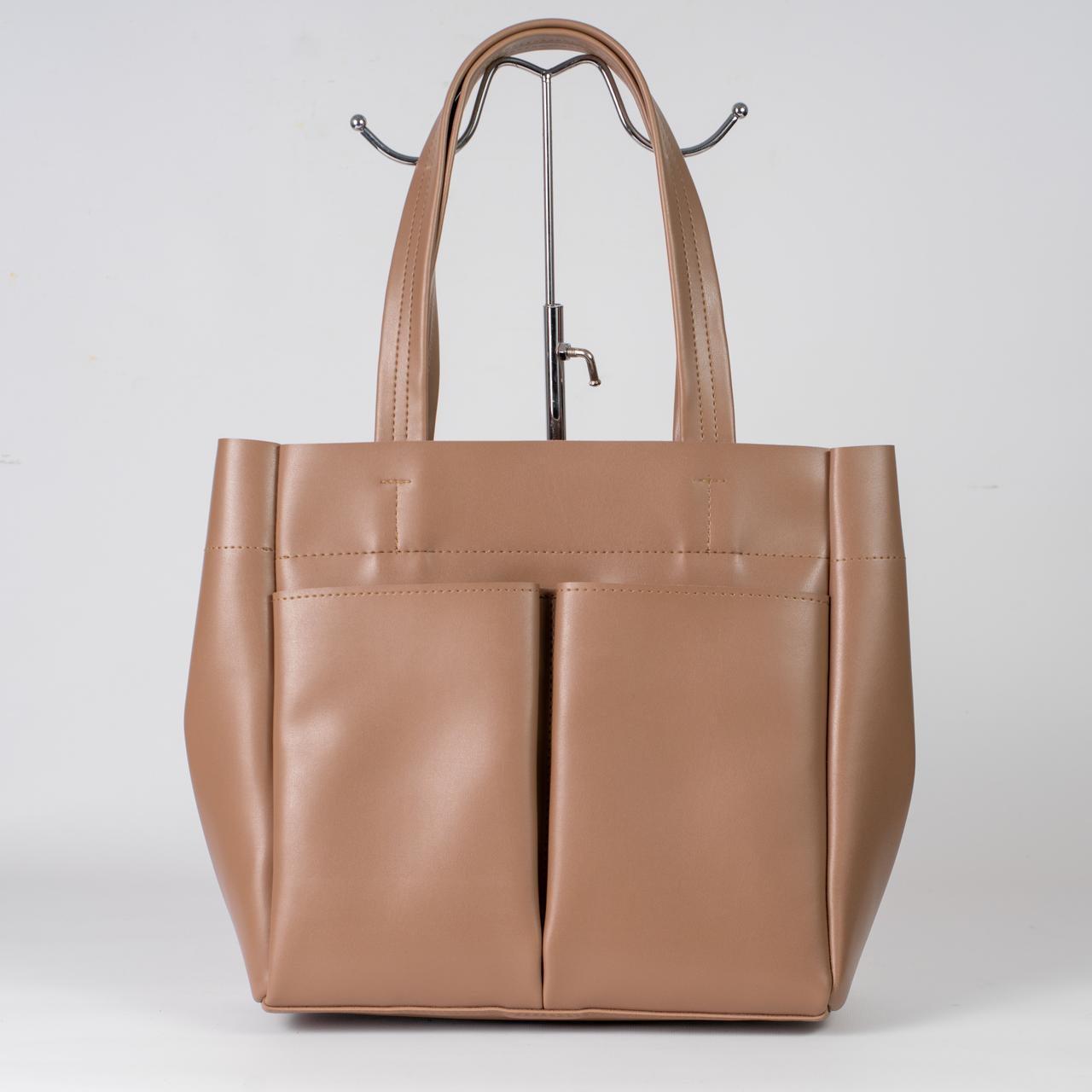 Сумка женская шоппер из экокожи XENIA №61-24 Светло-коричневый - фото 1 Сумка женская шоппер из экокожи XENIA №61-24 Светло-коричневый - фото 1