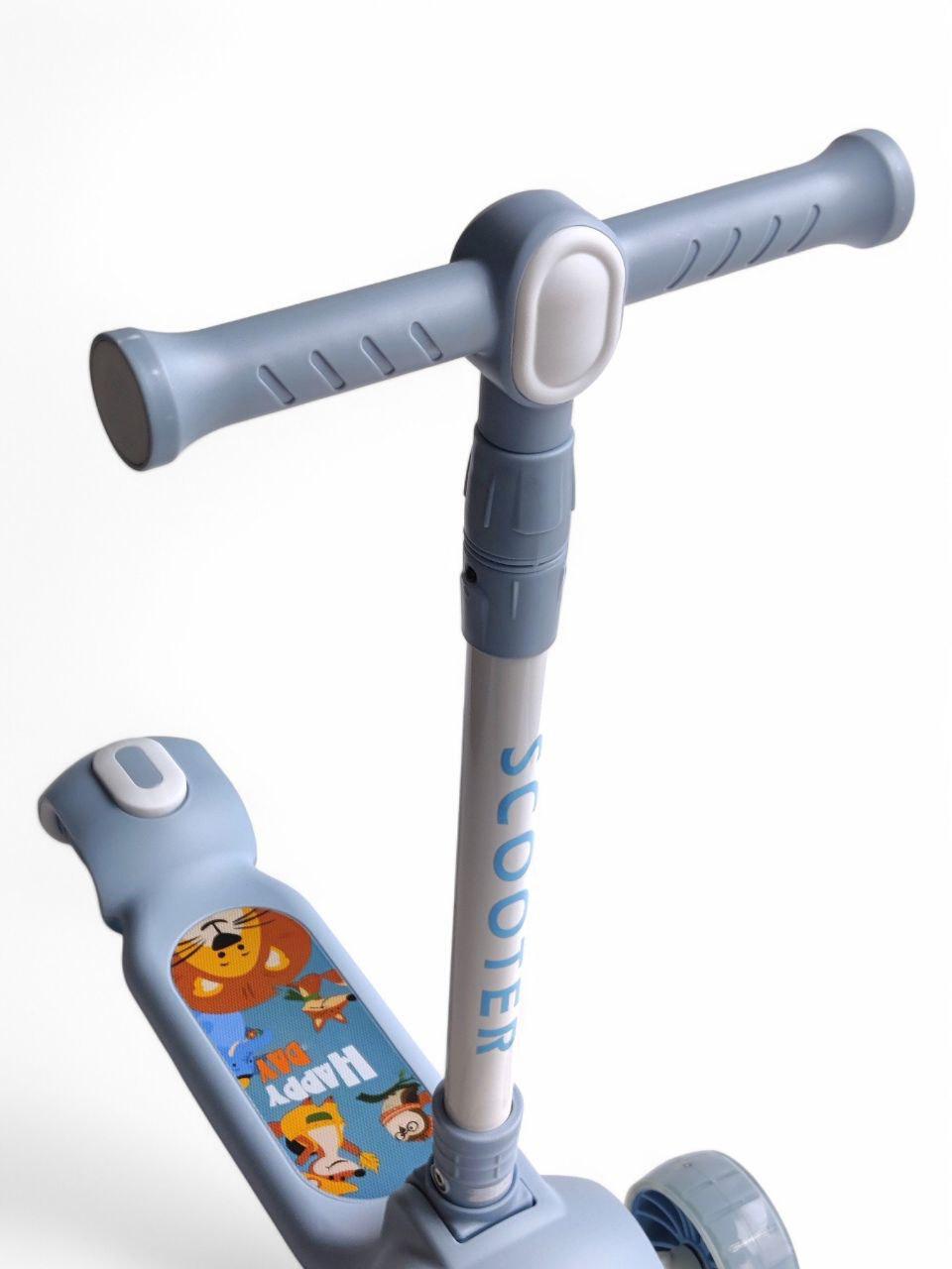 Самокат дитячий Scooter Happy Day V1 до 75 кг з ножним гальмом Блакитний (V1r-s) - фото 5