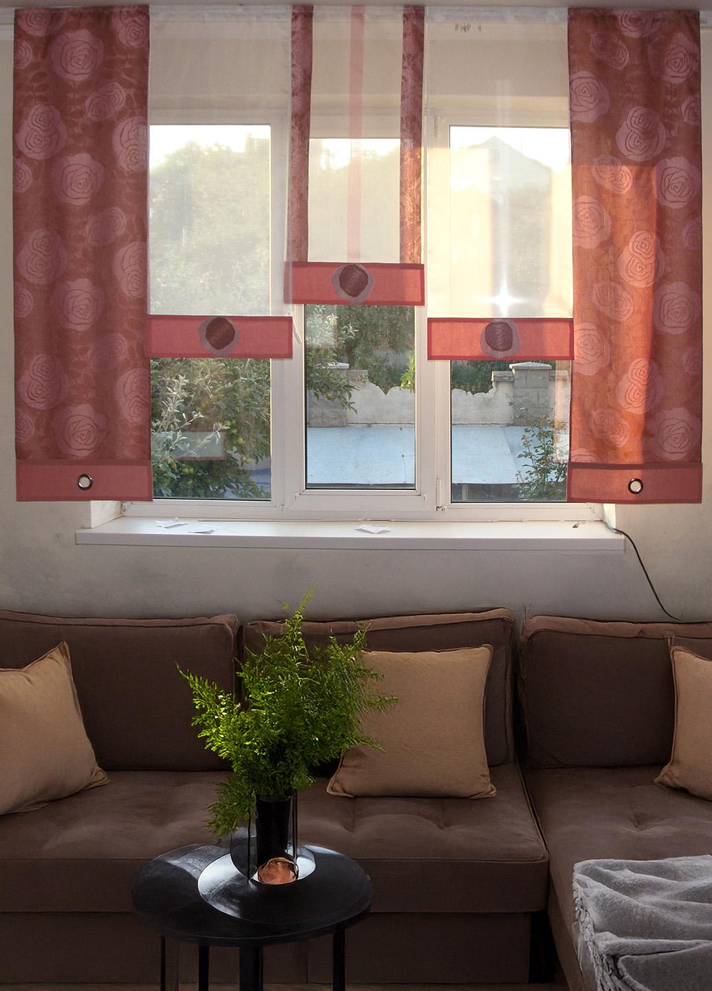 Комплект панельных занавесок Firanka Rose 200 см Розовый (25_2п)