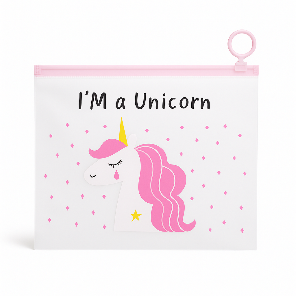 Папка-пенал з бігунком I'm a Unicorn А5 Різнокольоровий/Прозорий