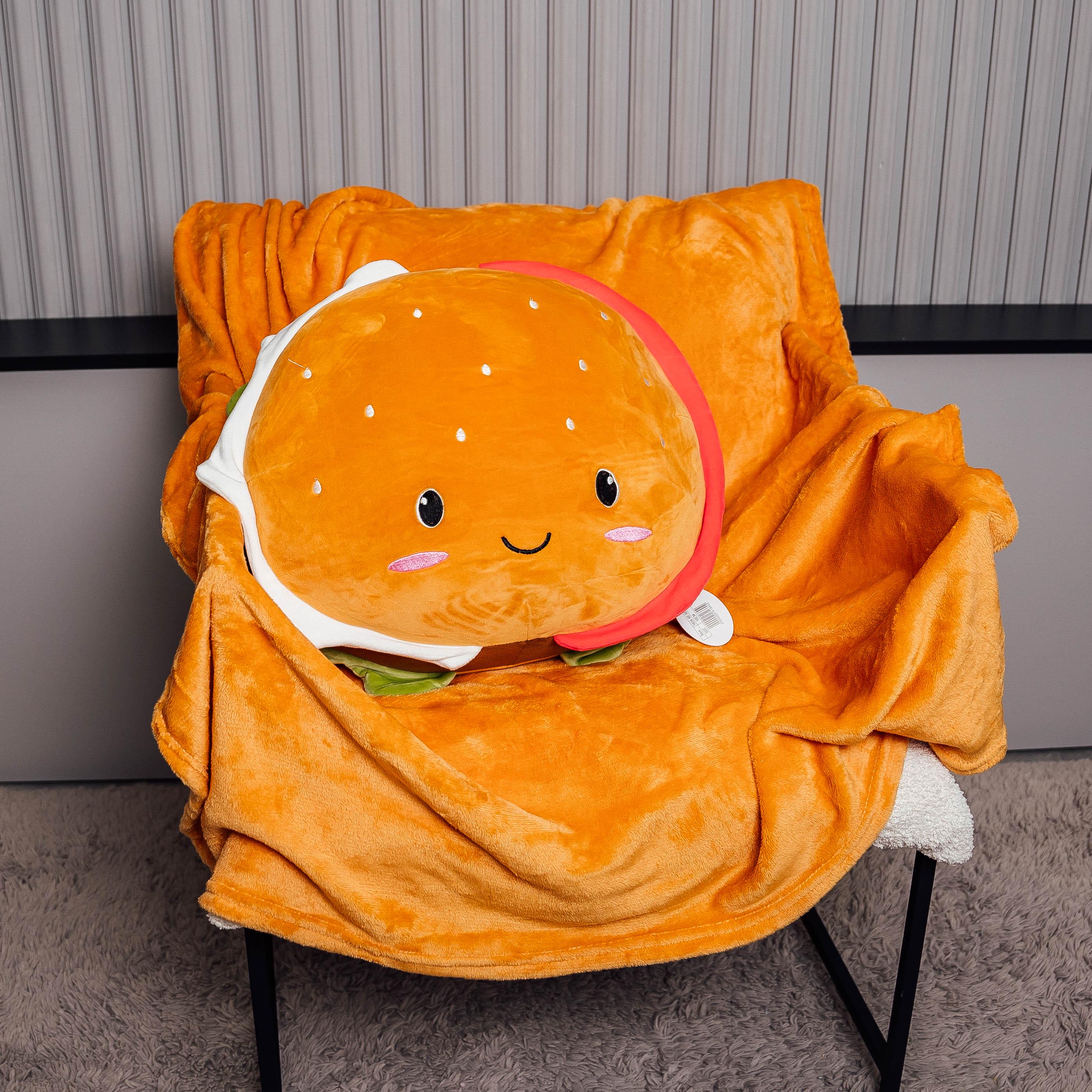 Детский плед/подушка Бургер Оранжевый (88116)