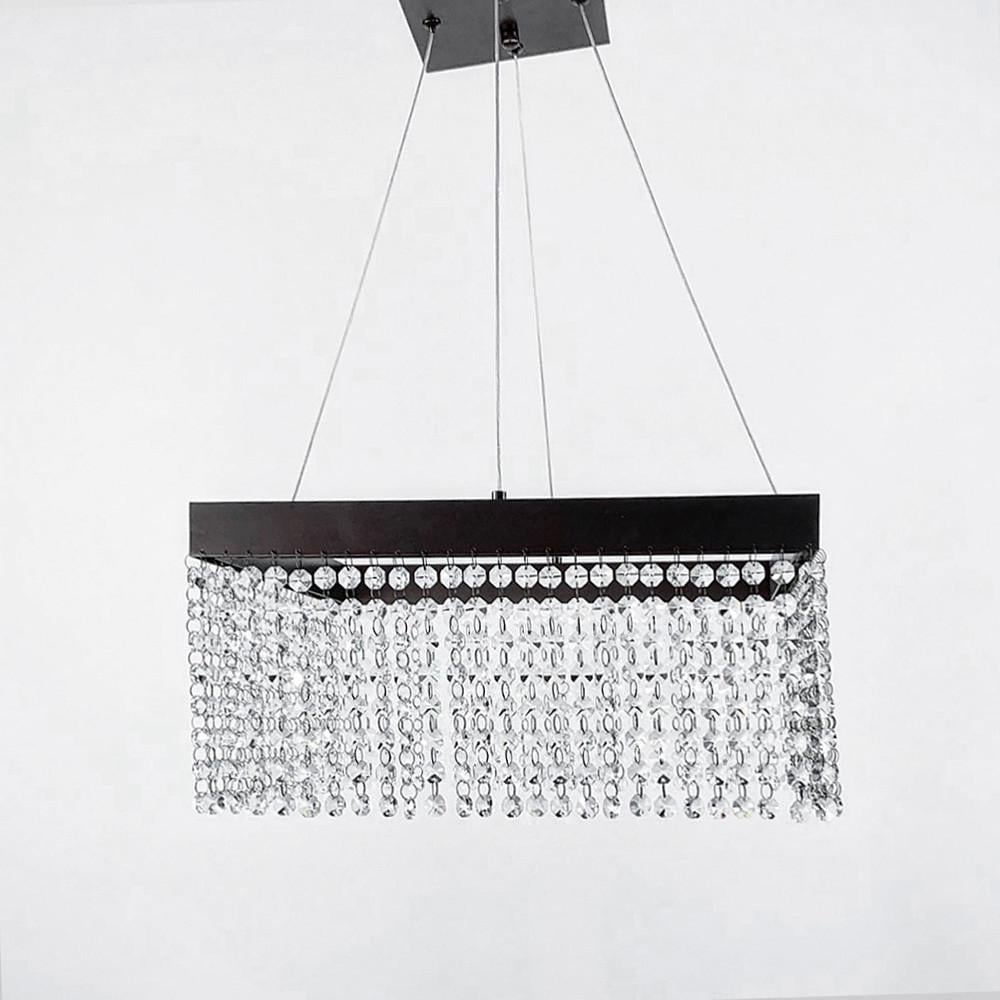 Люстра хрустальная квадратная с бронзовым ободком h25 40х40 см (2805/1 25 BR)