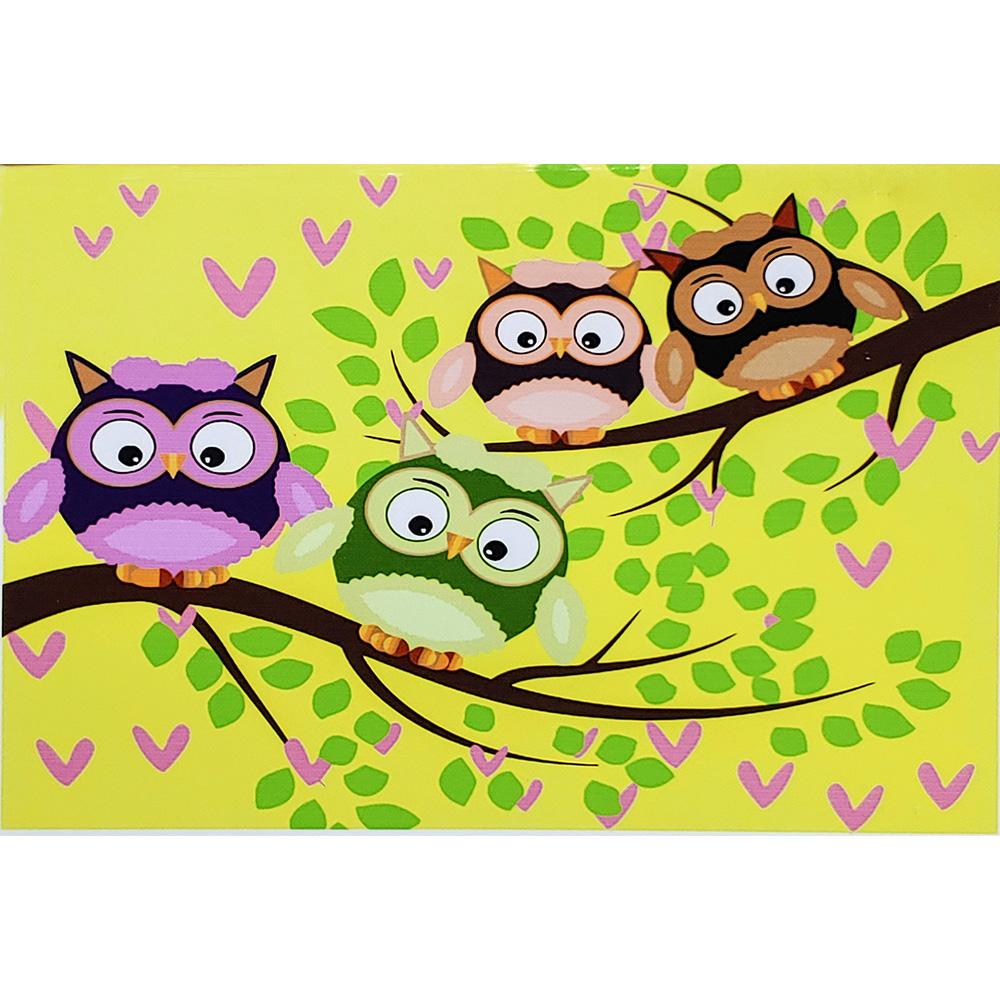 Картина по номерам Strateg Премиум Совенята на ветвях 30х40 см (SS6669)