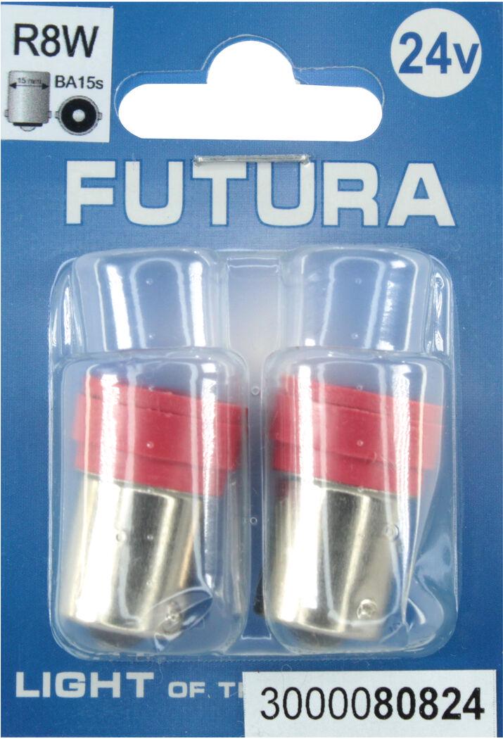 Лампочка FUTURA Груша LED SMD 24V 6 диодов R8W BA15s 2 шт. Красный (80824)