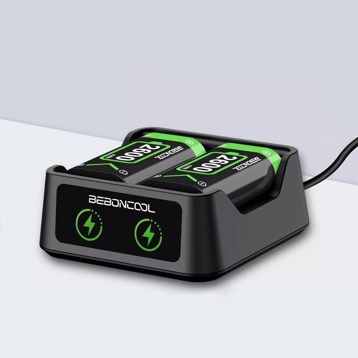 Зарядна док-станція BEBONCOOL з 2 акумуляторними батареями 2600 mAh для геймпада Microsoft Wireless Controller