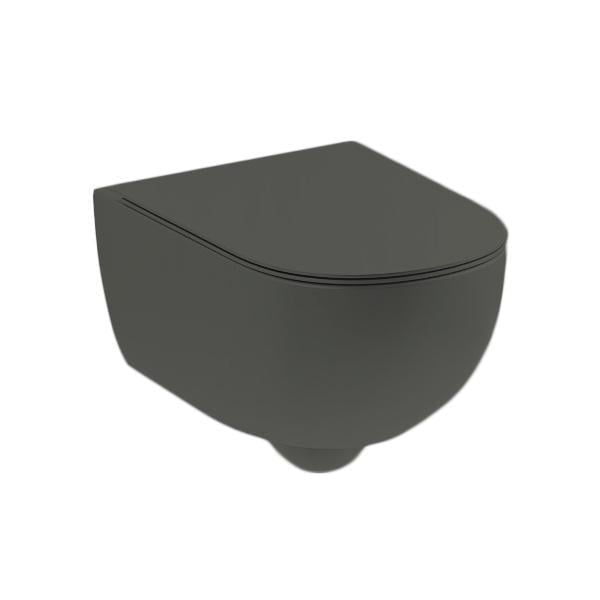 Унитаз подвесной Nic Design Pin с крышкой 55х37 см Argilla matt (25169815)