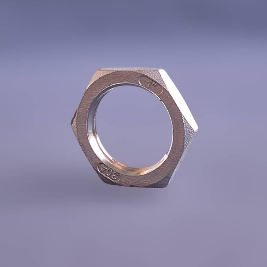 Контргайка муфтова нержавіюча DN25 1" н/ж сталь AISI304 шестигранне різьблення BSPP ГОСТ 8969-75