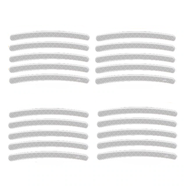 Светоотражающие ленты на диск авто 20 шт. Белый (12966243)