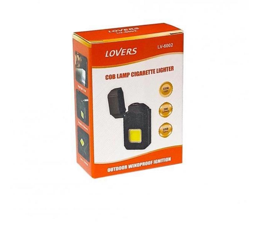 Запальничка акумуляторна спіральна з ліхтариком LOVERS LV-6002 LED COB USB (9075) - фото 5