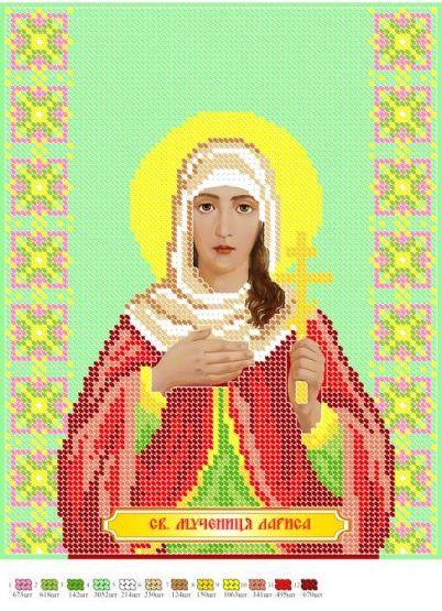 Вышивка бисером Икона Святая Мученица Лариса частичная выкладка 30х23 см (1529236453)
