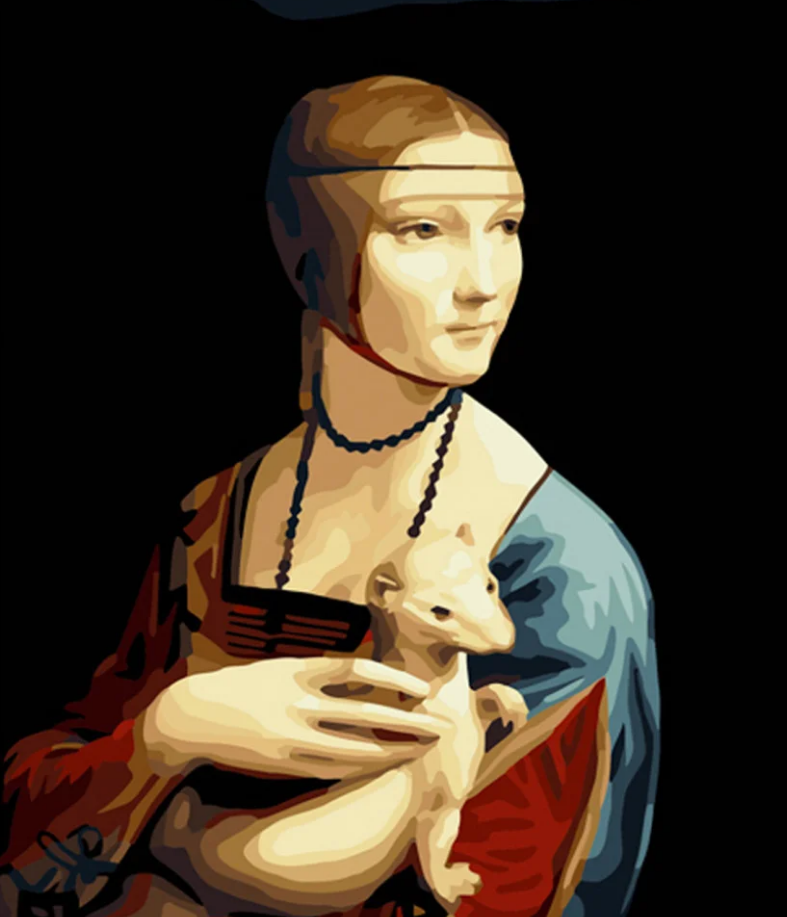 Картина по номерам Strateg Дамы с горностаем 40x50 см (GS558)