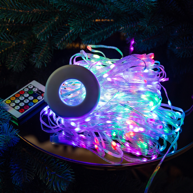Гирлянда умная GarlandoPro с управлением с телефона и пульта 2,5 м на 250 LED Разноцветный (147-107-1733044W)