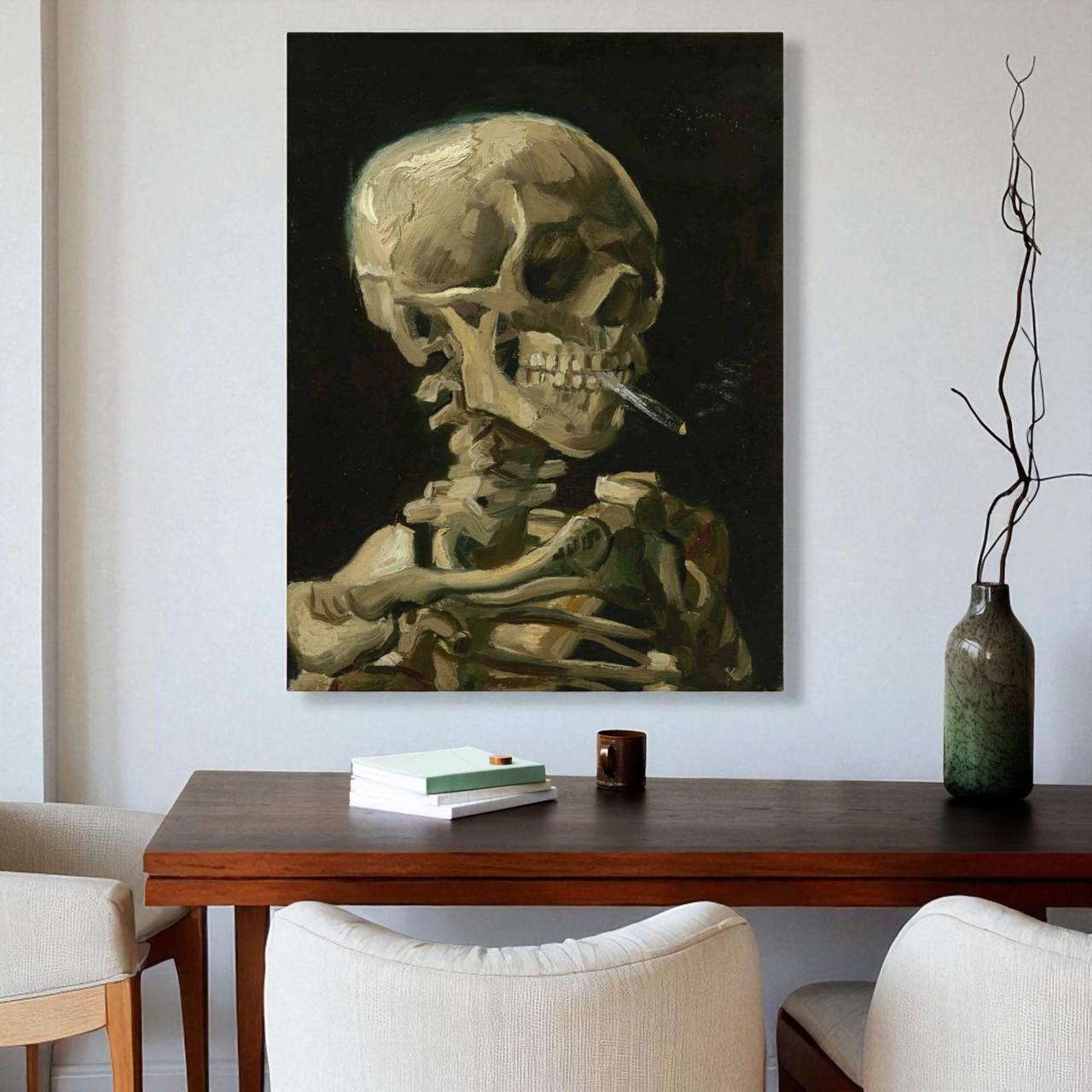 Картина Студия Дерева Ольха Череп с сигаретой Репродукция Ван Гога 60х46см (2727571005)