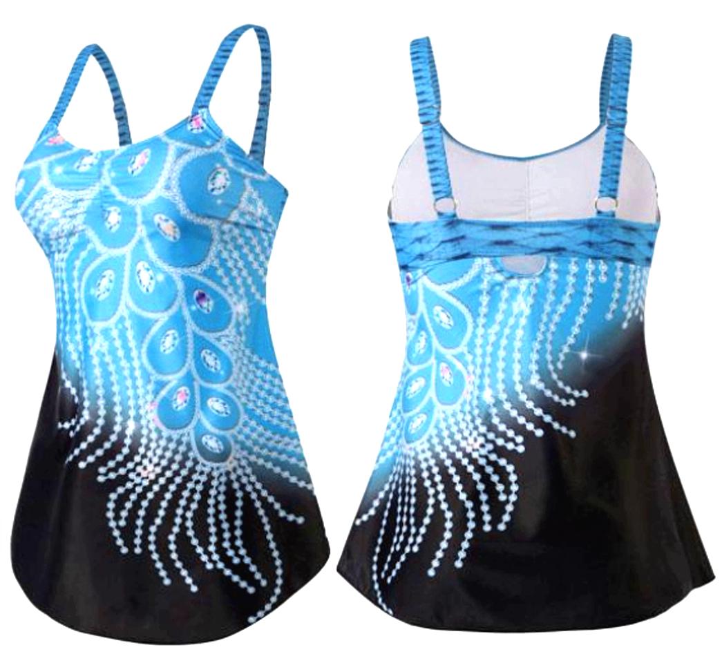 Купальник-платье женский раздельный танкини 7XL Голубой (1441) - фото 6