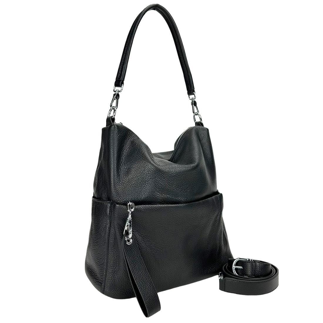 Жіноча сумка шопер Royal Bag AN01-C0565A шкіряна Чорний (7664)