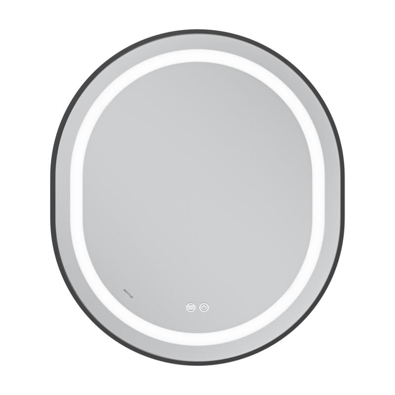 Дзеркало для ванної кімнати MIXXUS Premium ELLIPSE MV05 REVERSE BLACK LED Touch/Anti-fog/димер 3-6kK 80x70 см (MP6646)