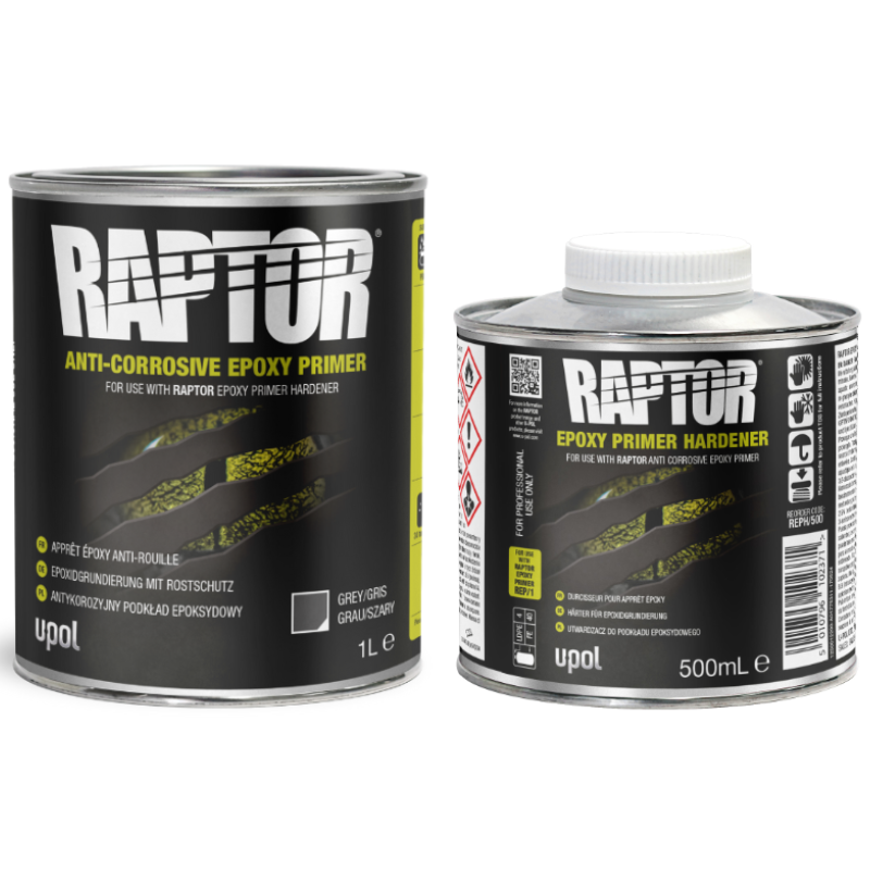 Ґрунт-антикорозійний епоксидний U-POL RAPTOR 2:1 1 л + 500 мл Сірий