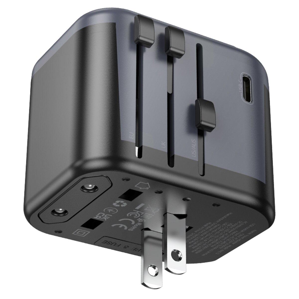 Адаптер зарядний Borofone BAC12 4 вилки 3 USB порту 12 Вт Чорний (620059)