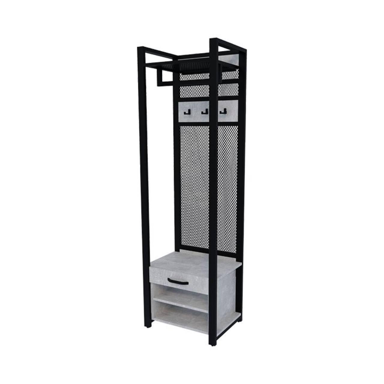 Прихожая с ящиками и тумбой Индастриал/Черный (000088452)